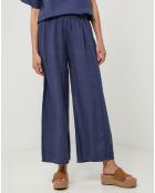 Lucie marine broek van 100% linnen