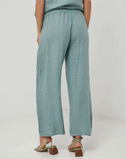 Pantalon 100% Lin Lucie  vert