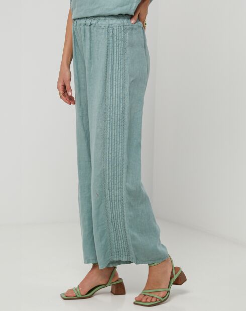Pantalon 100% Lin Lucie  vert