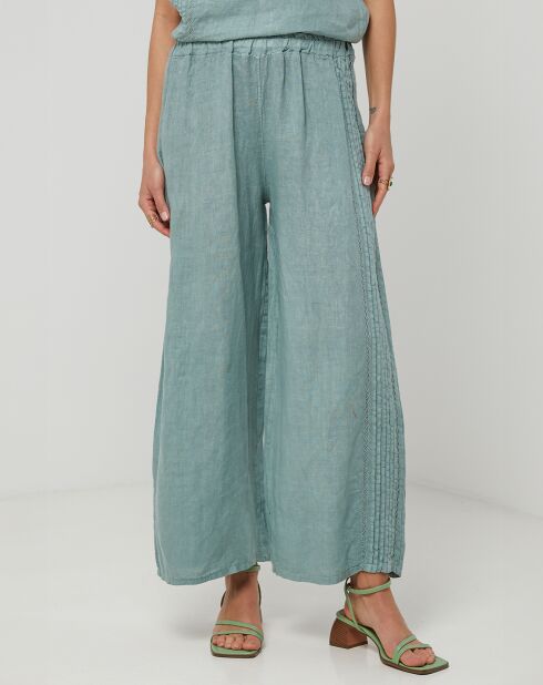 Pantalon 100% Lin Lucie  vert