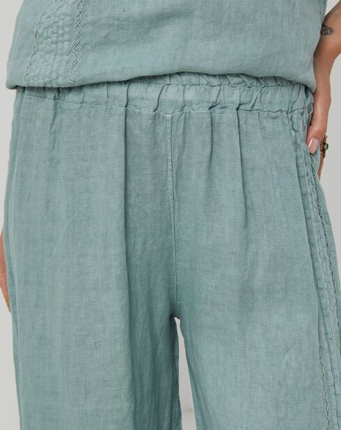 Pantalon 100% Lin Lucie  vert
