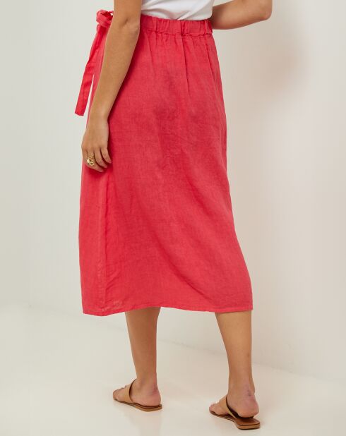 Alix koraalrok van 100% linnen