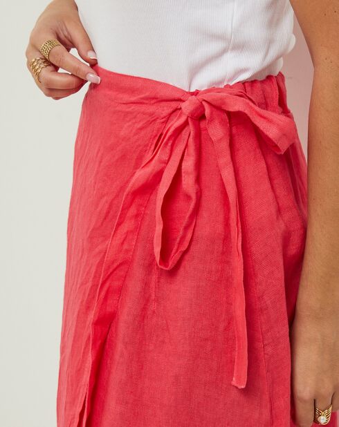 Jupe 100% Lin Alix corail