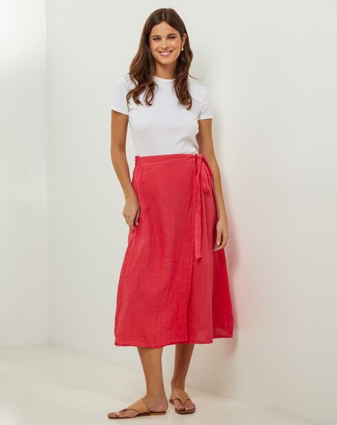 Alix koraalrok van 100% linnen