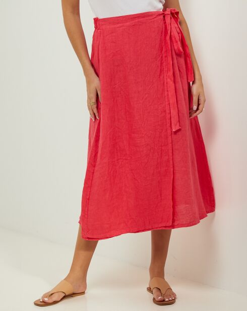 Alix koraalrok van 100% linnen