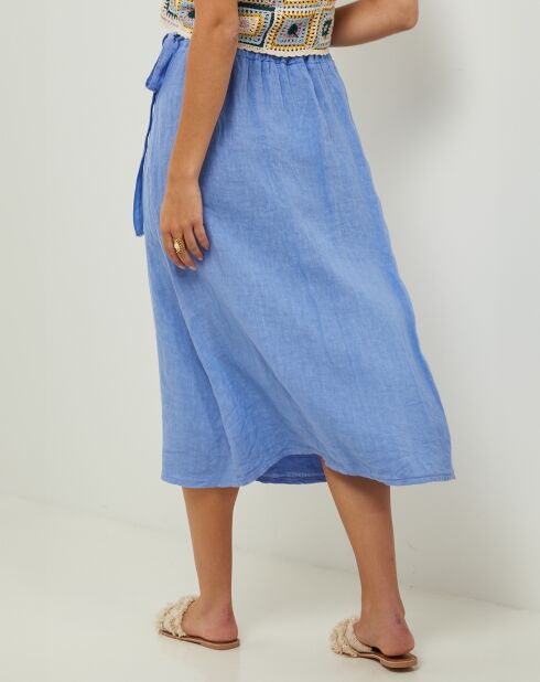 Jupe 100% Lin Alix indigo
