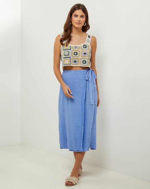 Jupe 100% Lin Alix indigo