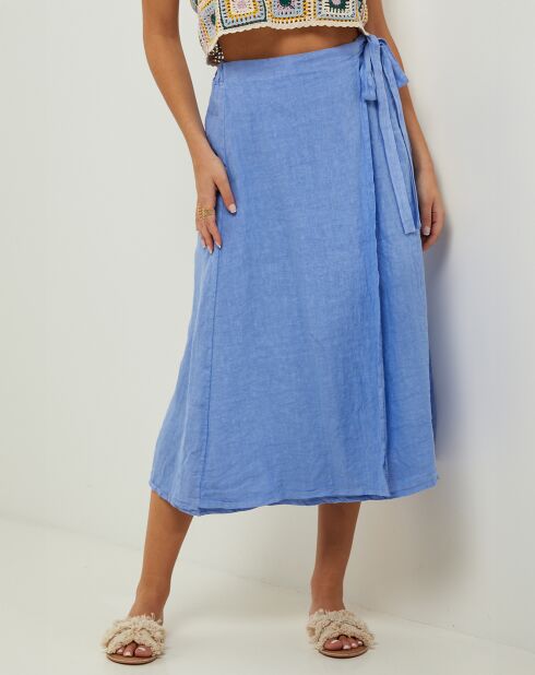 Jupe 100% Lin Alix indigo