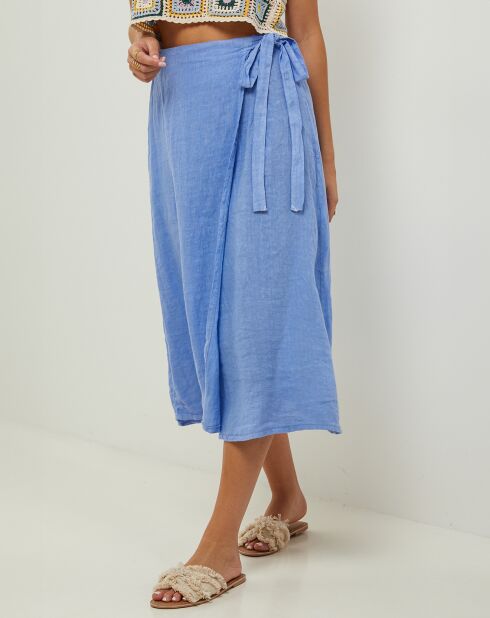 Jupe 100% Lin Alix indigo