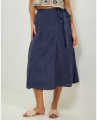 Alix Marine rok van 100% linnen