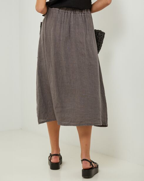 Jupe 100% Lin Alix taupe