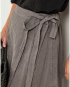 Jupe 100% Lin Alix taupe