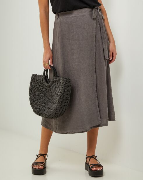 Jupe 100% Lin Alix taupe