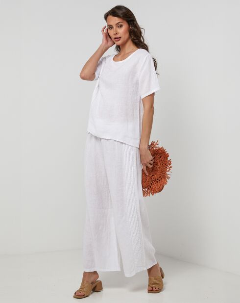 Weiße Tunika Pauline aus 100% Leinen