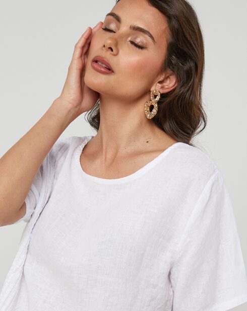 Weiße Tunika Pauline aus 100% Leinen