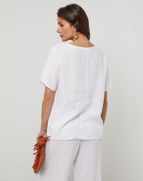 Weiße Tunika Pauline aus 100% Leinen