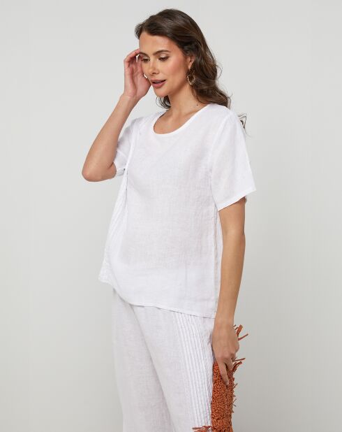 Weiße Tunika Pauline aus 100% Leinen