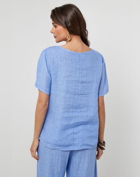 Tunica indaco Pauline 100% lino