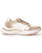 Baskets en Cuir Charlotte beige clair/blanc/blanc cassé