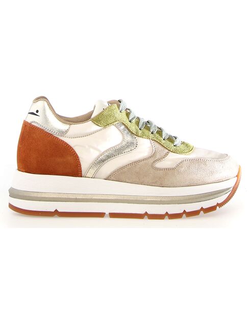 Baskets en Cuir Maran beige clair/orange foncé