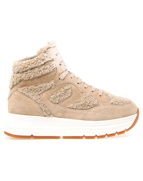 Baskets en Cuir Maran beige clair/écru