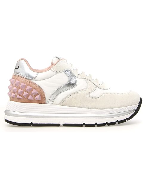 Baskets en Cuir Maran blanc/rose