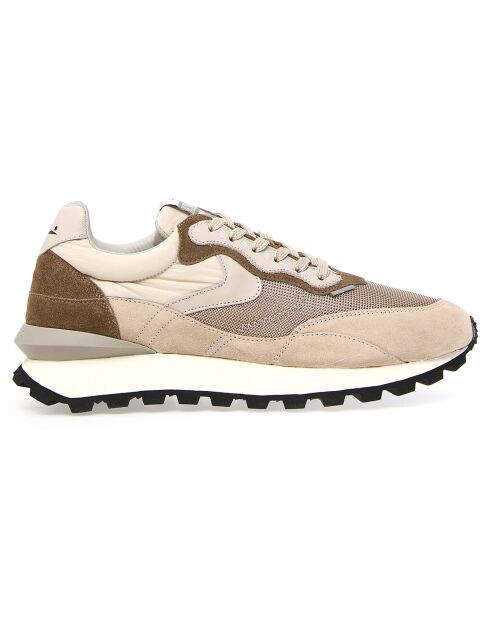 Baskets en Cuir Qwark beige clair/taupe