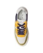 Baskets en Cuir Laura pistache/jaune acide/violet