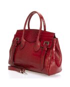 Sac à main en Cuir Leonora rouge bordeaux - 33x26x39 cm