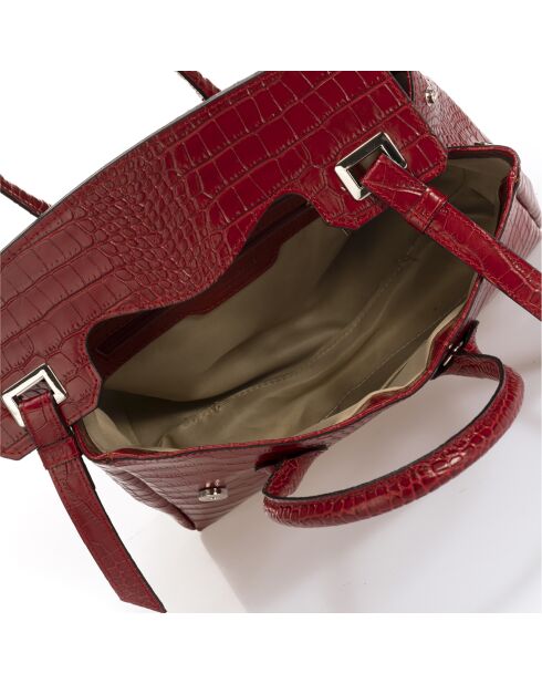 Sac à main en Cuir Leonora rouge bordeaux - 33x26x39 cm