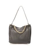 Sac porté épaule en Cuir Serena noir - 35x16x26 cm