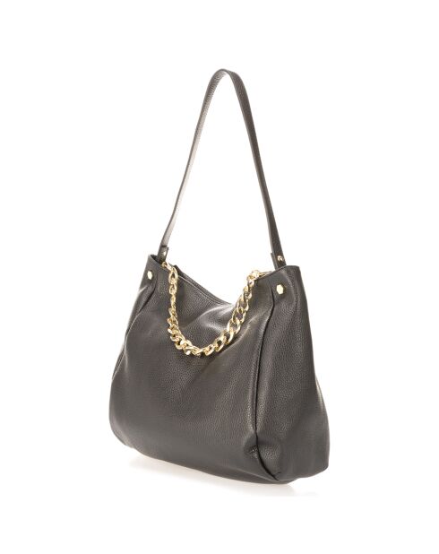 Sac porté épaule en Cuir Serena noir - 35x16x26 cm