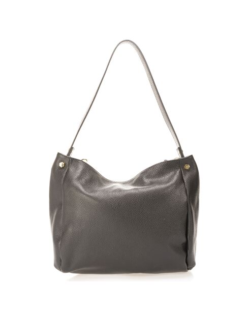 Sac porté épaule en Cuir Serena noir - 35x16x26 cm