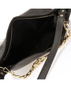Sac porté épaule en Cuir Serena noir - 35x16x26 cm