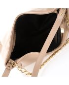 Sac porté épaule en Cuir Serena rose clair - 35x16x26 cm