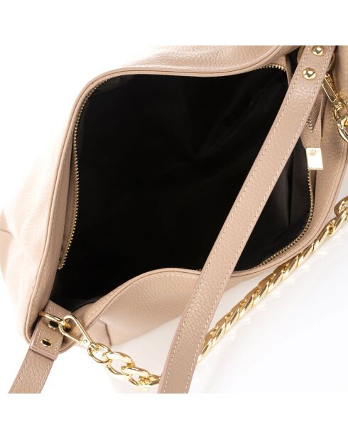 Sac porté épaule en Cuir Serena rose clair - 35x16x26 cm