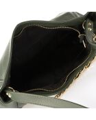 Sac porté épaule en Cuir Serena vert - 35x16x26 cm