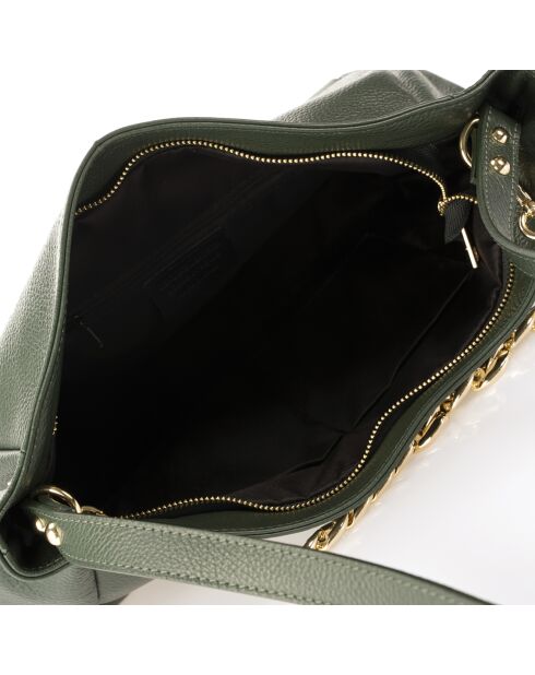 Sac porté épaule en Cuir Serena vert - 35x16x26 cm