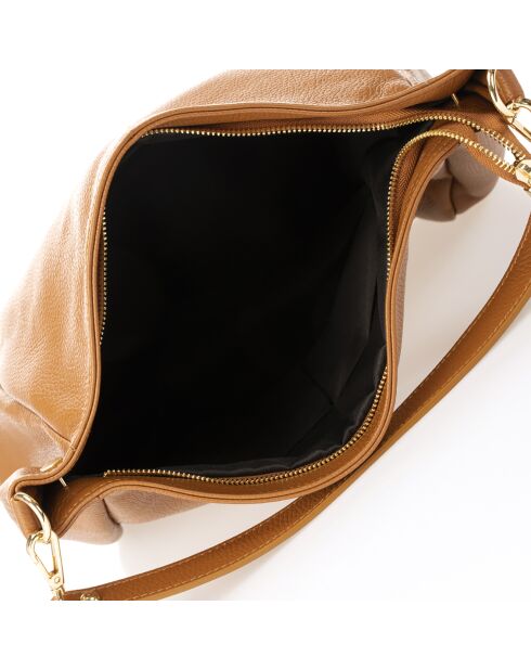 Sac porté épaule en Cuir Angelina cognac - 33x14x26 cm