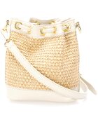 Sac seau en Cuir Amara beige - 15x11x16 cm