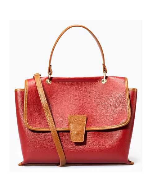 Sac à main en Cuir Zoey rouge/cognac - 40x15x31 cm