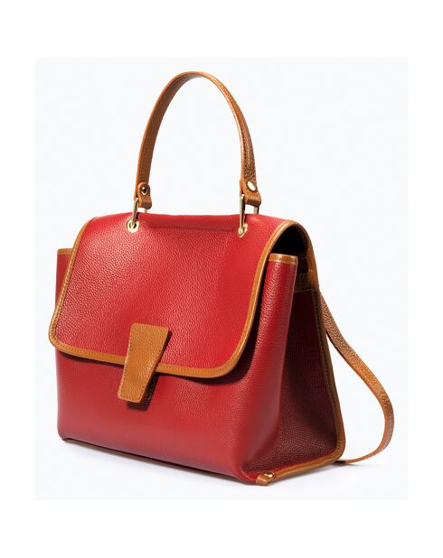 Sac à main en Cuir Zoey rouge/cognac - 40x15x31 cm