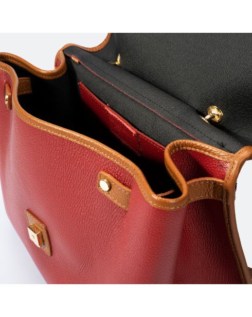 Sac à main en Cuir Zoey rouge/cognac - 40x15x31 cm