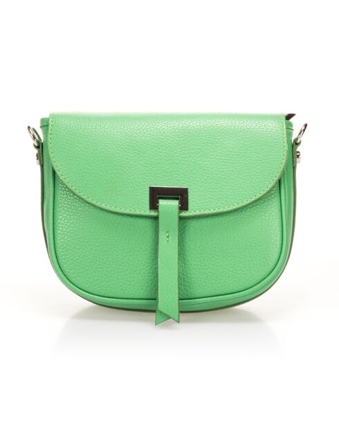 Sac bandoulière en Cuir Bela vert clair - 20x7x16 cm
