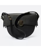 Sac bandoulière en Cuir Allegra noir - 25x9x23 cm