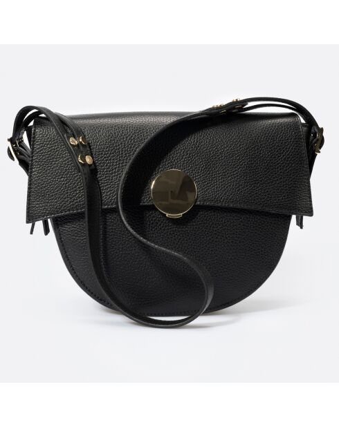 Sac bandoulière en Cuir Allegra noir - 25x9x23 cm