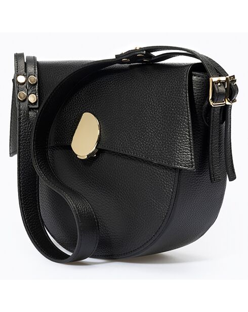Sac bandoulière en Cuir Allegra noir - 25x9x23 cm