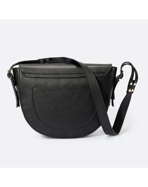 Sac bandoulière en Cuir Allegra noir - 25x9x23 cm