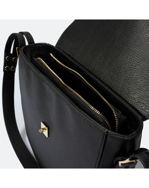 Sac bandoulière en Cuir Allegra noir - 25x9x23 cm