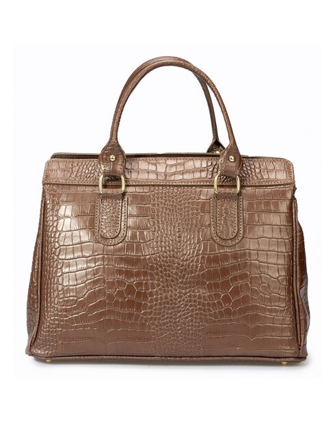 Sac à main en Cuir Sage marron - 36x18x27 cm